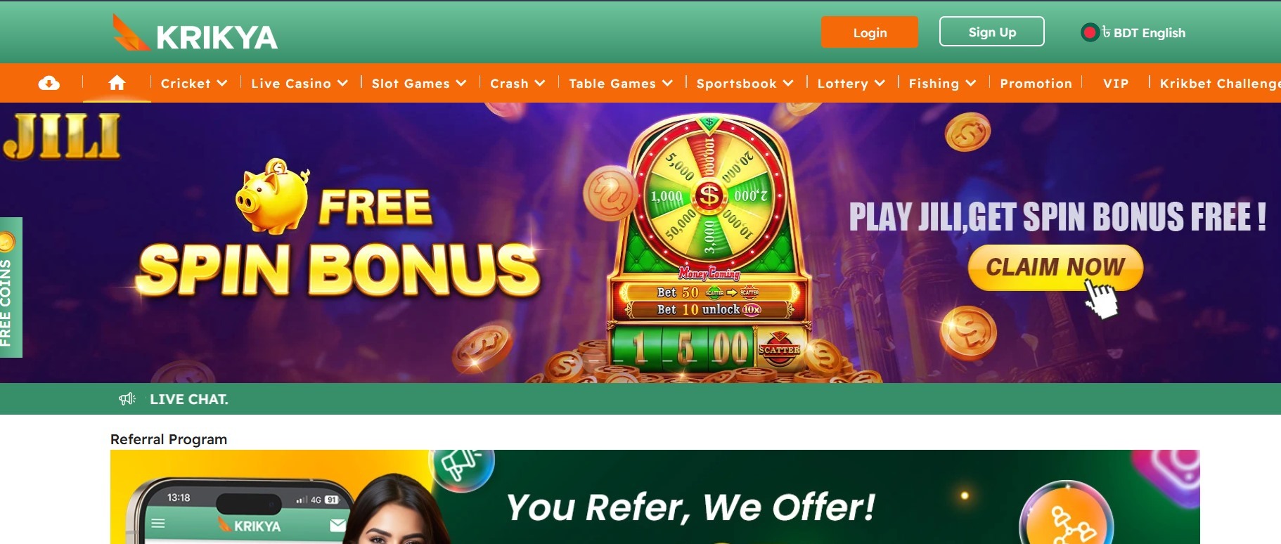 krikya bonus in Bangladesh casino